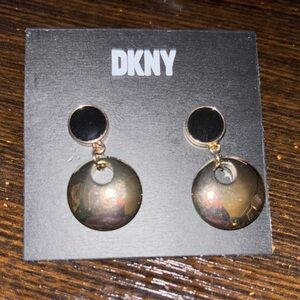 DKNY Black and Silver Drop Earrings